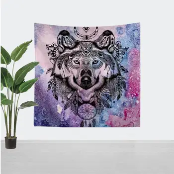 

Boho Tarot Sun and Moon Tapestry Wall Hanging Decor Chakra Carpet Psychedelic Witchcraft Abstract Wall Cloth Wolf Tapestries