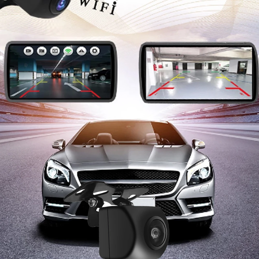 AHD 1080P Wireless Car Rear View Camera WIFI 170 Degree Reversing Dash Cam HD Night Vision Mini Parkingfor iPhone Android 12V-24