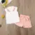 Прекрасный Малыш Baby Girls Перо Одежда Наборы Летние Топы Без Рукавов Бандаж Шорты 2шт Наряды Модная Одежда 2-6Years