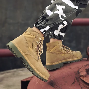 

Winter shoes men High shoes Martin boots tooling boots tide shoes retro Men's winter boots Boots and shoes Men's casual shoes