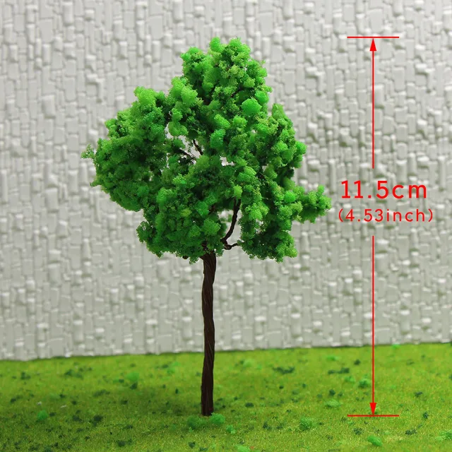 1:50 Iron Wire Light Green Trees O HO Scale Train Layout Set Model Trees 11.5cm G11054 10pcs/20pcs/40pcs Railway Layout