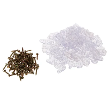 

100Pcs Soft Retainer Clips Fasteners For Glass Window Screen Panels + Screw
