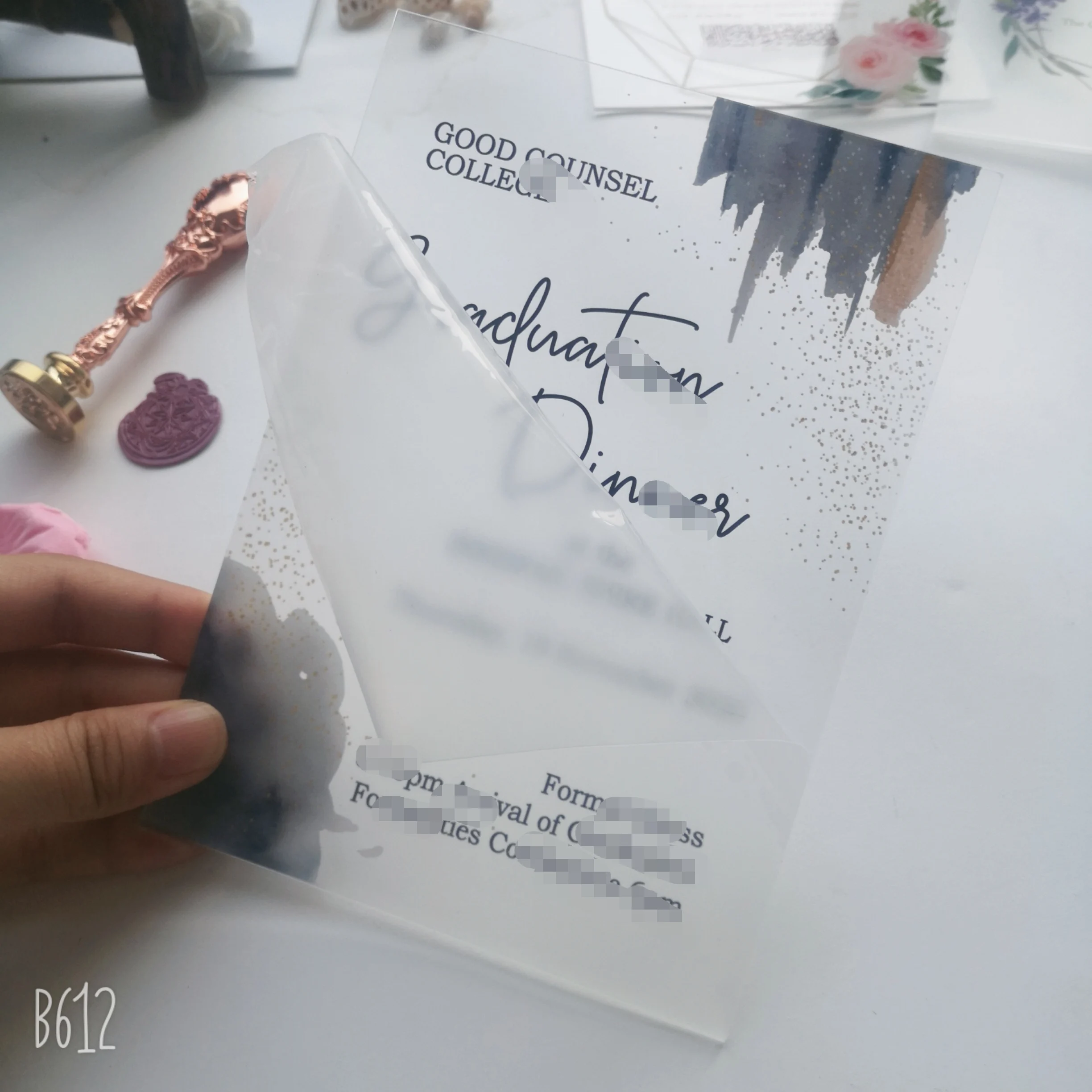 Бесплатная доставка индивидуальная печать с фиолетовыми цветами прозрачная