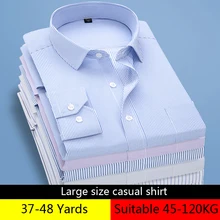 Осенняя и зимняя новая мужская рубашка, 120 кг 6XL 7XL 8XL, деловая повседневная одежда большого размера, рубашка в полоску, тонкая мужская рубашка