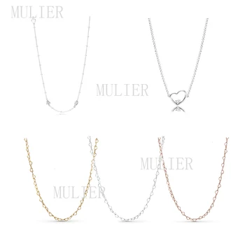 

2019 original fashion new 100% 925 silver heart to heart color female necklace , DIY suitable for birthday party Christmas gift