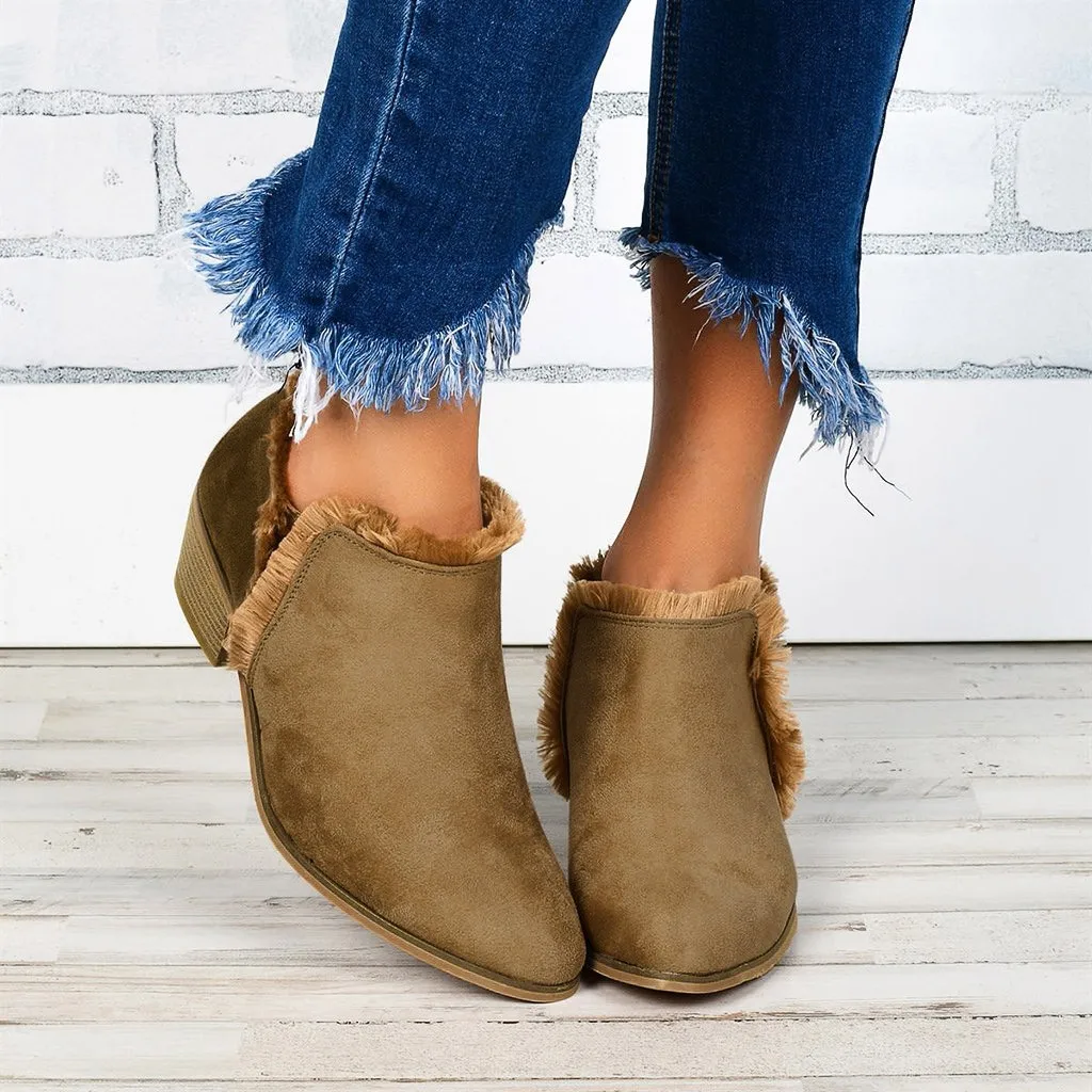 

JAYCOSIN Woman Boots 2019 New Fashion Pu Leather Cossacks Women Shoes Plus Size Ankle Boots Woman Versatile Pointed Cowboy Shoes