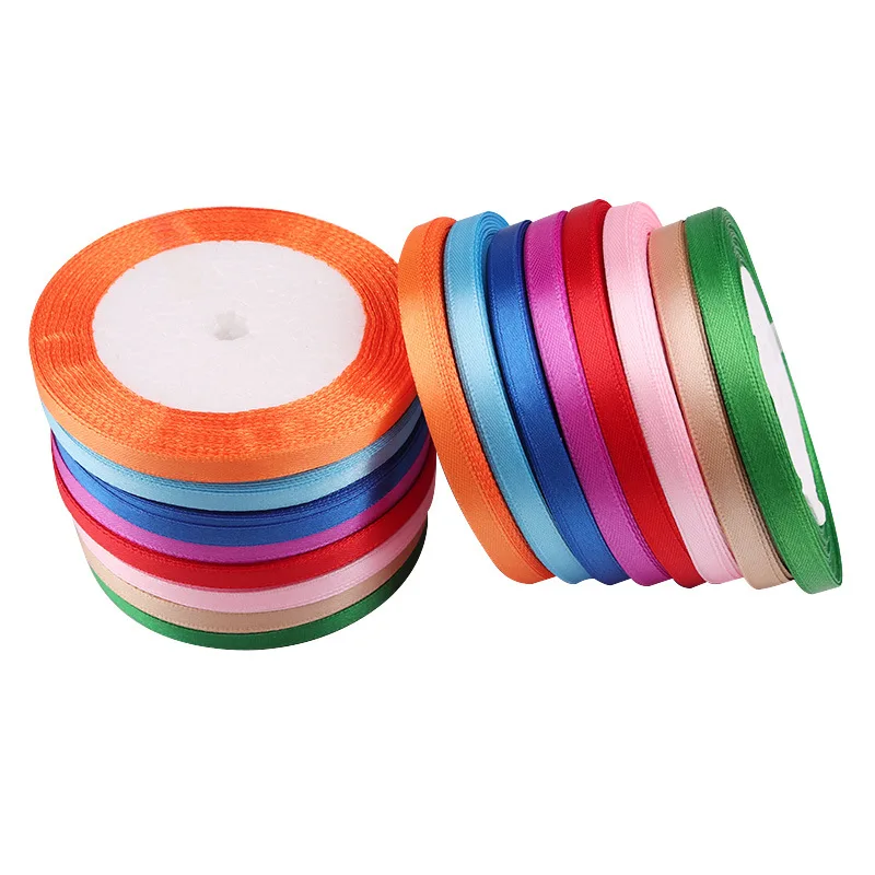 

6mm / 10mm / 15mm / 20mm / 25mm / 38mm solid color ribbon Christmas decoration wedding party supplies diy bow 25 yards / roll