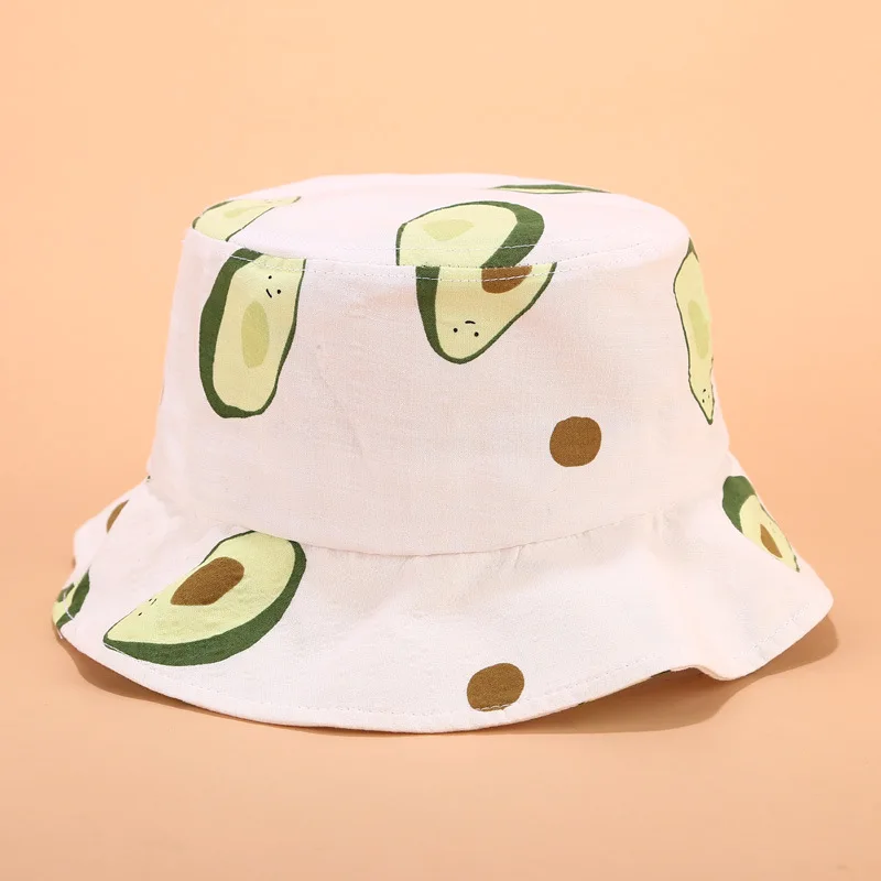 IKFUNII Ins инди-поп ведро авокадо шляпы родитель-ведро для детей солнечные шляпы для путешествий пляж фото реквизит - Цвет: Белый