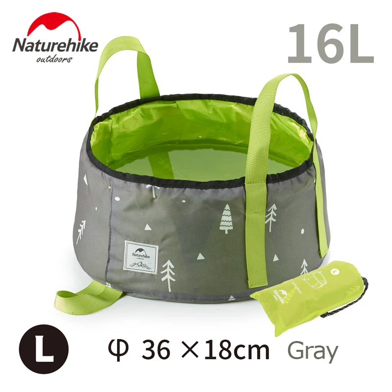 NatureHike NH18L010-P складной умывальник ведро умывальник Кемпинг воды горшок мешок контейнер для автомобиля Рыбалка - Цвет: 16L Gray