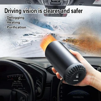

2 in 1 Portable Car Heater and Cooler, 12V 150W Mini Fast Heating Front Windshield Defogger Defroster Cigarette-Lighter