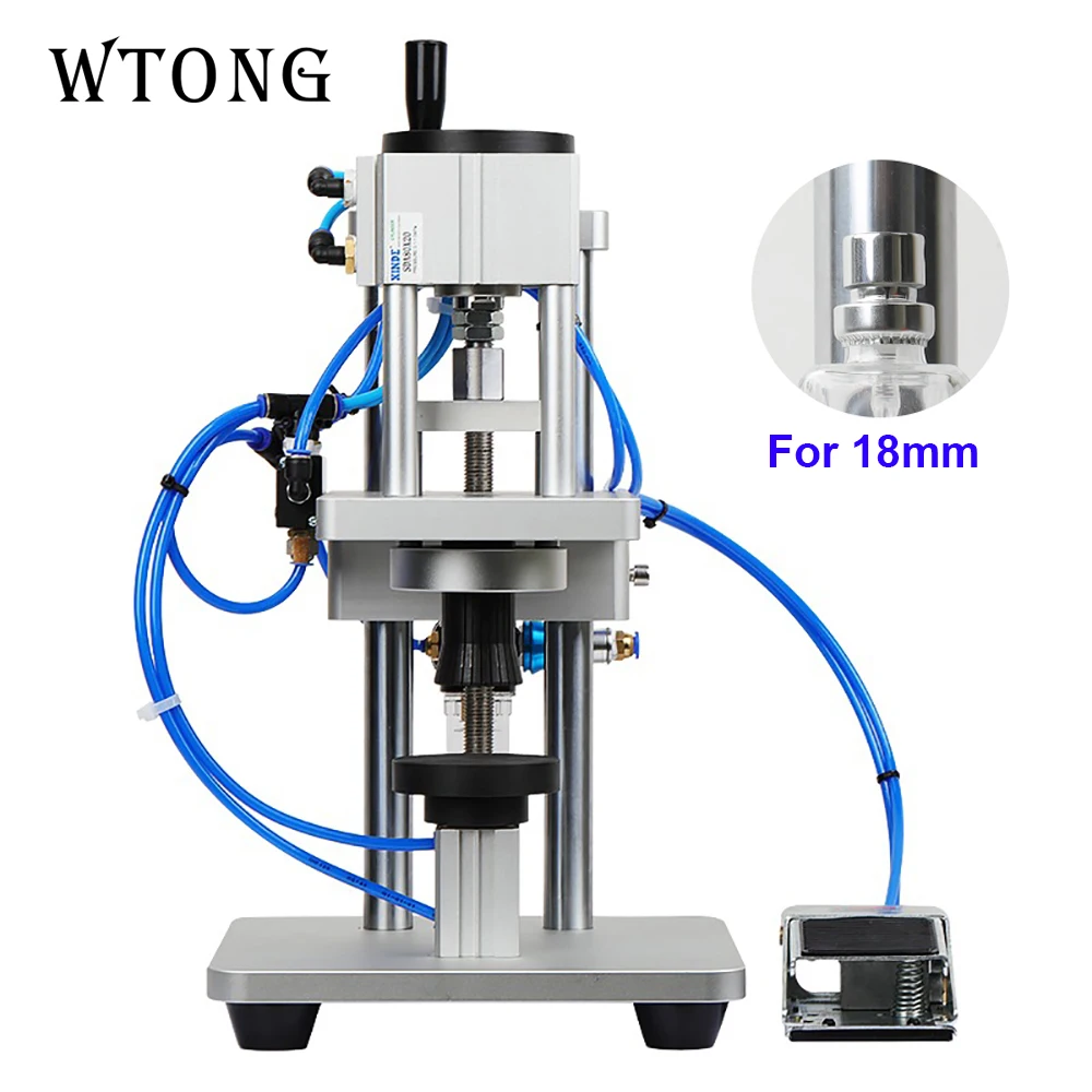 WTONG crimping machine for perfume bottle capping machine bottle pneumatic crimper