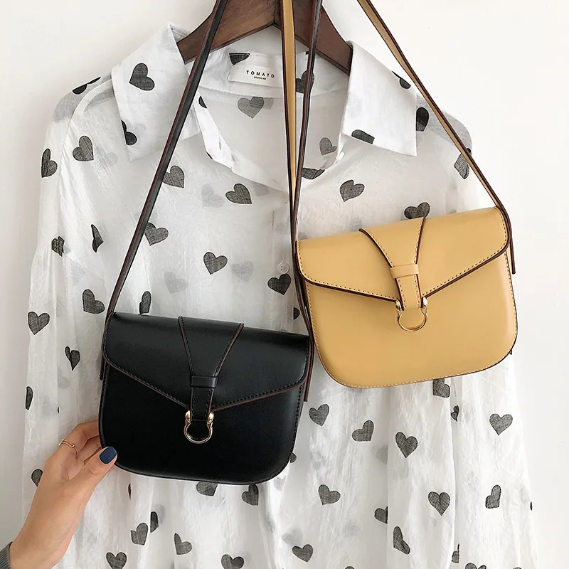 

2019 New Style Retro Saddle Bag Belt Decoration Shoulder WOMEN'S Bag