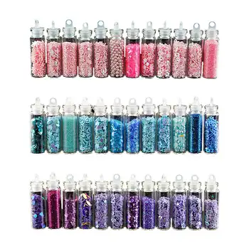 

Nail Glitter Sequin 12 Glass Bottle Set Beauty Sequin Net Red Eye Makeup Gold Powder Sequin Decor Accessories