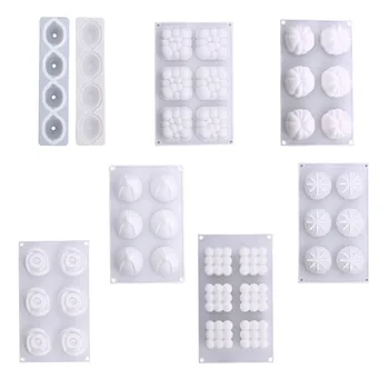 

A Variety Of French Dessert Baking Silica Gel Tool Love Mousse Cake Model Rose Pineal Silica Gel Jelly Model