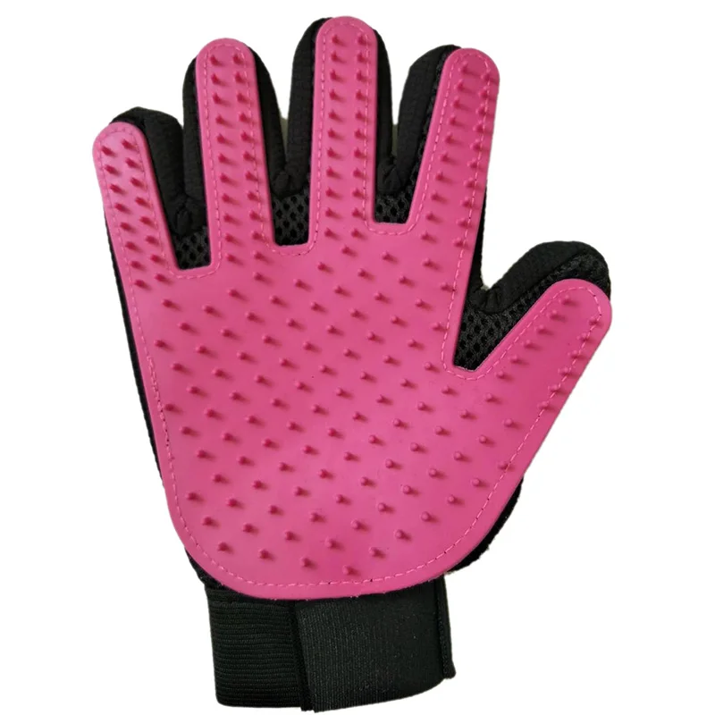 Purple right glove Nicrew перчатка для кошек перчатка для кошек, кошек, Груминг за домашним животным собачьим волосом, щетка для удаления волос, расческа, перчатка для домашних собак, очистка пальцев, массажная перчатка для животных - Цвет: Purple right glove