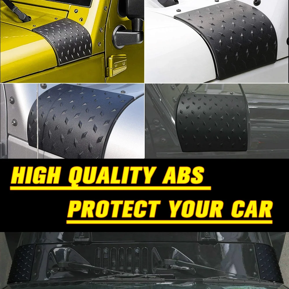 1Pair ABS Car Cowl Body Armor Outer Engine Hood Cowling Cover for Jeep Wrangler JK Rubicon Sahara Auto Styling Accessories car engine hood cover