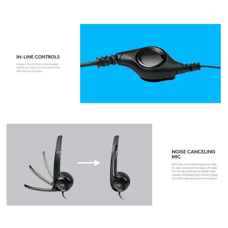 Logitech H390 USB Проводные игровые стереонаушники линия Управление музыку через наушники-вкладыши гарнитура с микрофон с шумоподавлением для компьютера