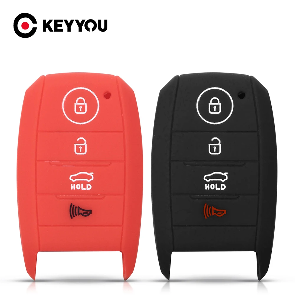 KEYYOU Silicone Key Case Smart 4BT Cover For Kia Sorento Optima Forte