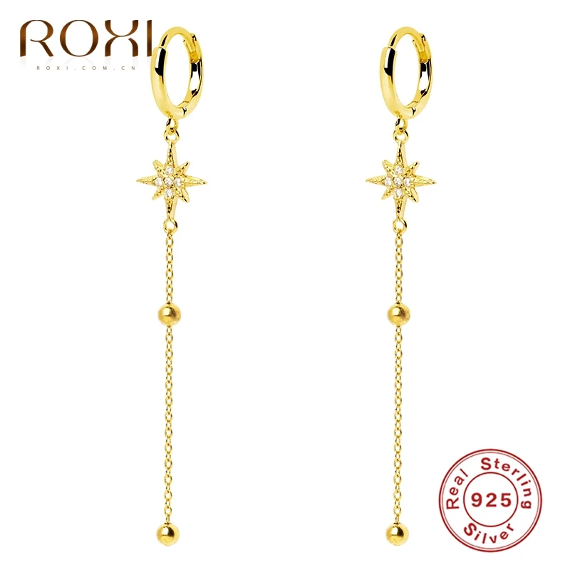 ROXI Elegante Quaste Astral Baumeln Ohrringe für Frauen Mädchen 925 Sterling Silber Hochzeit Tropfen Ohrringe Knorpel Schmuck Pendientes