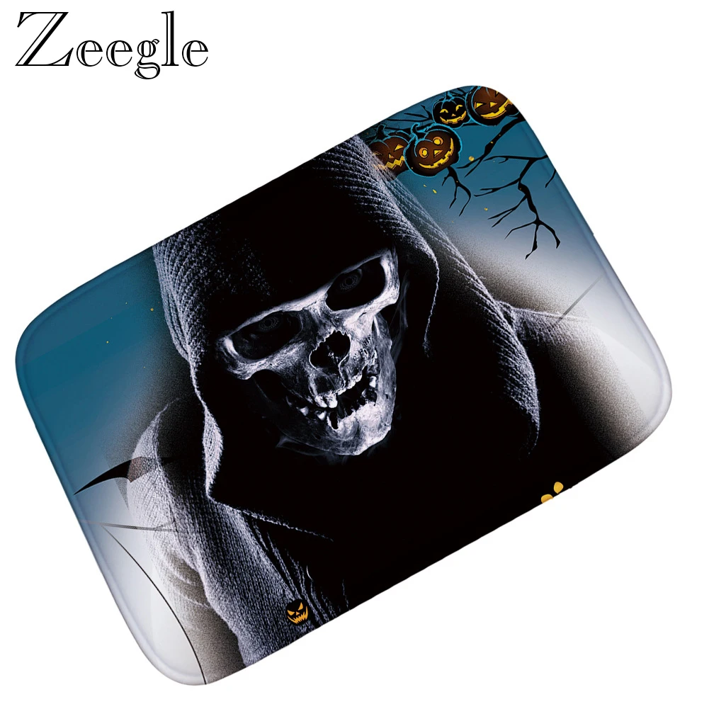 Zeegle Halloween Door Mat Funny Floor Mat Non-slip Outdoor Carpet Bathroom Rug Kitchen Carpet Soft Hallway Rug Living Room Mat