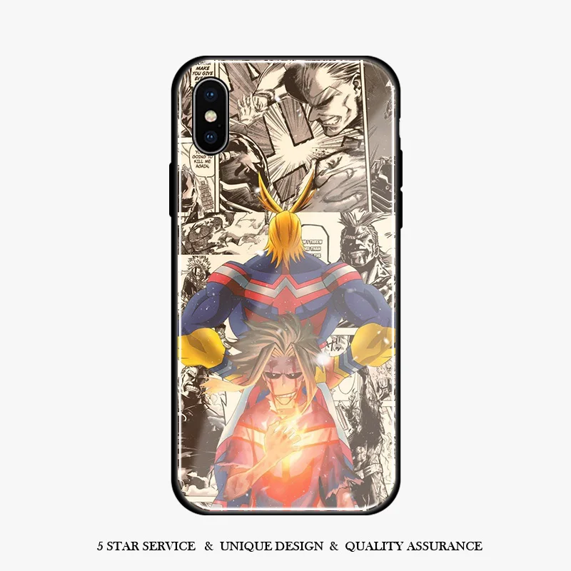 All Might Boku no Hero Academia Soft silicone Glass Phone case shell cover For iPhone SE 6 6S 7 8 Plus X Xr Xs 11 Pro Max | Мобильные