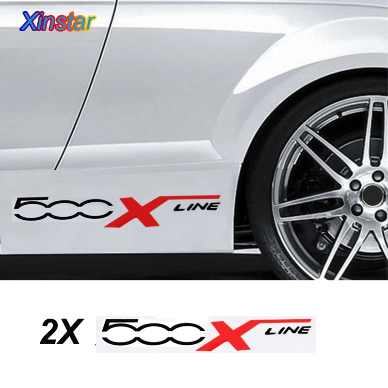 

2pcs Decal Sticker car side body sticker for fiat 500 500X Line