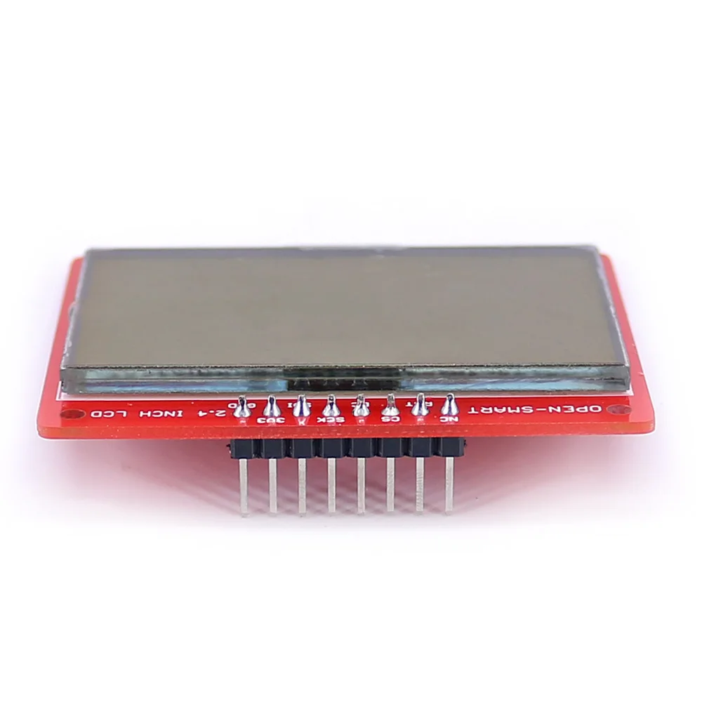 Development Board Electronic Components 3.3V 2.4 Inch LCD Display Breakout Board Module 128x64 Serial SPI Monochrome without Backlight Compatible for Arduino