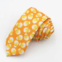 Дизайн галстук курица ракушка мультфильм галстук мужской и женский личность 6 см Корейская версия узкие оранжевые галстуки
