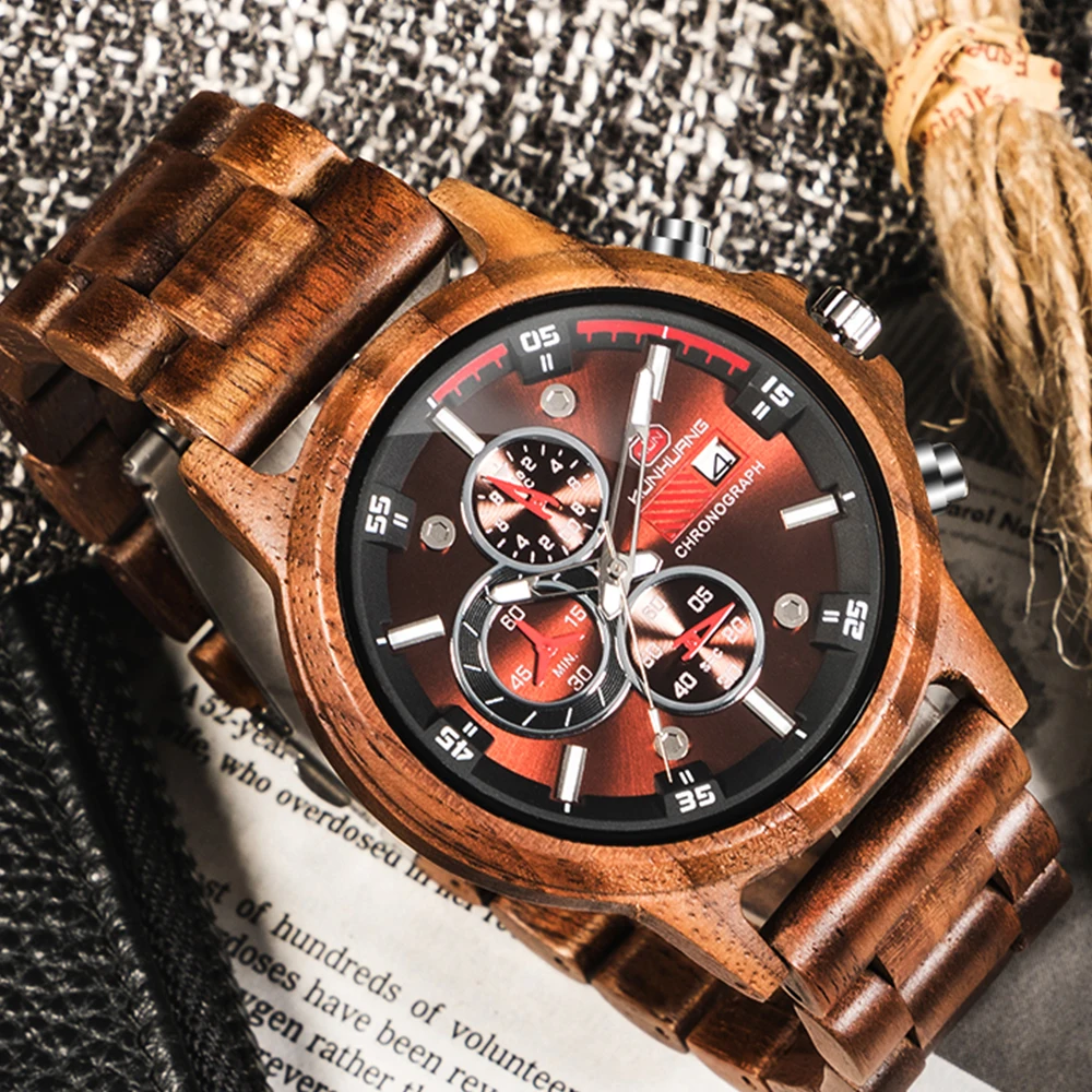 Orologio In Legno Personalizzato Per Uomo – Incisione Gratuita Sul Retro – Regalo Per Marito, Papà, Fidanzato