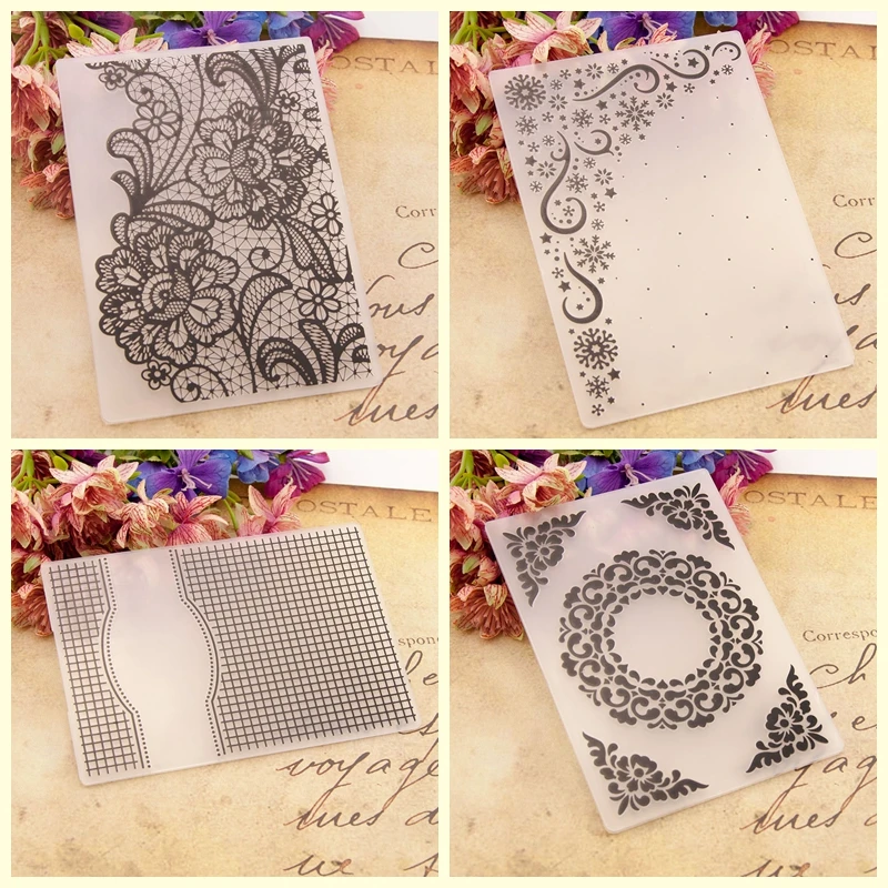 

New design Flowers Plastic Embossing Folders background for Card Making Scrapbooking Paper for DIY Craft Decoration Supplies