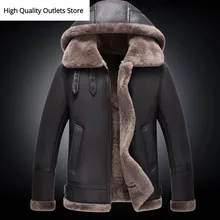 Мужская куртка из натуральной кожи, меховое пальто из натуральной кожи, зимняя утепленная куртка из овчины, отстегивающийся капюшон, кожаная куртка из овчины s
