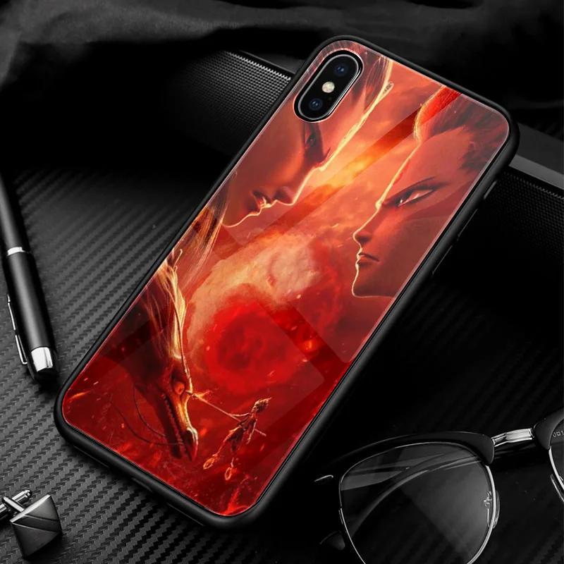 Милый мультяшный чехол для iPhone XS Max XR 6 6s 7 8 Plus X NEZHA, эксклюзивные чехлы из закаленного стекла, чехлы, подарок
