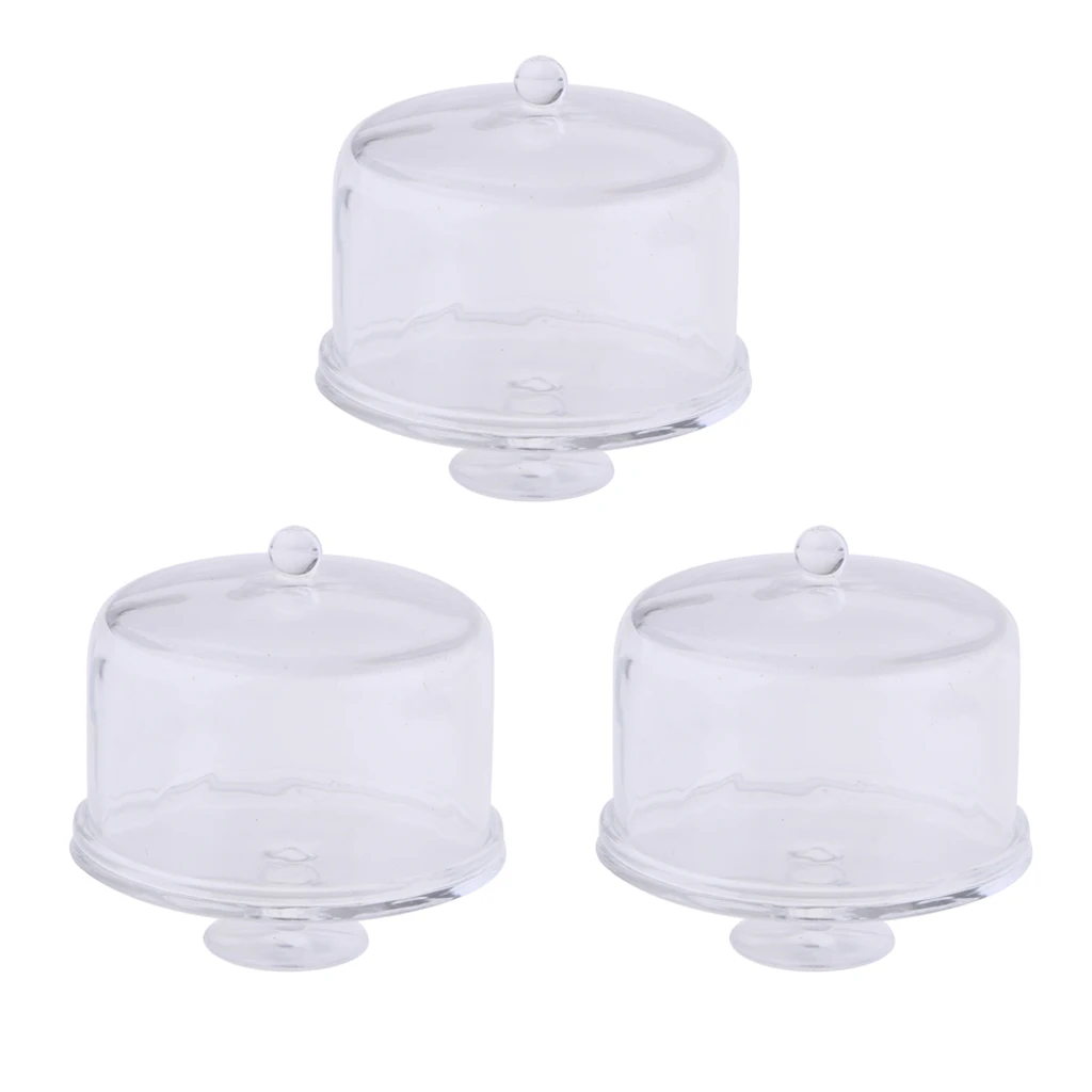 Dollhouse Accessories 1/12 Scale Cake Stand Serving Tray Miniature Toys for Living Room, Kitchen, Dining Room Decor - 3pcs