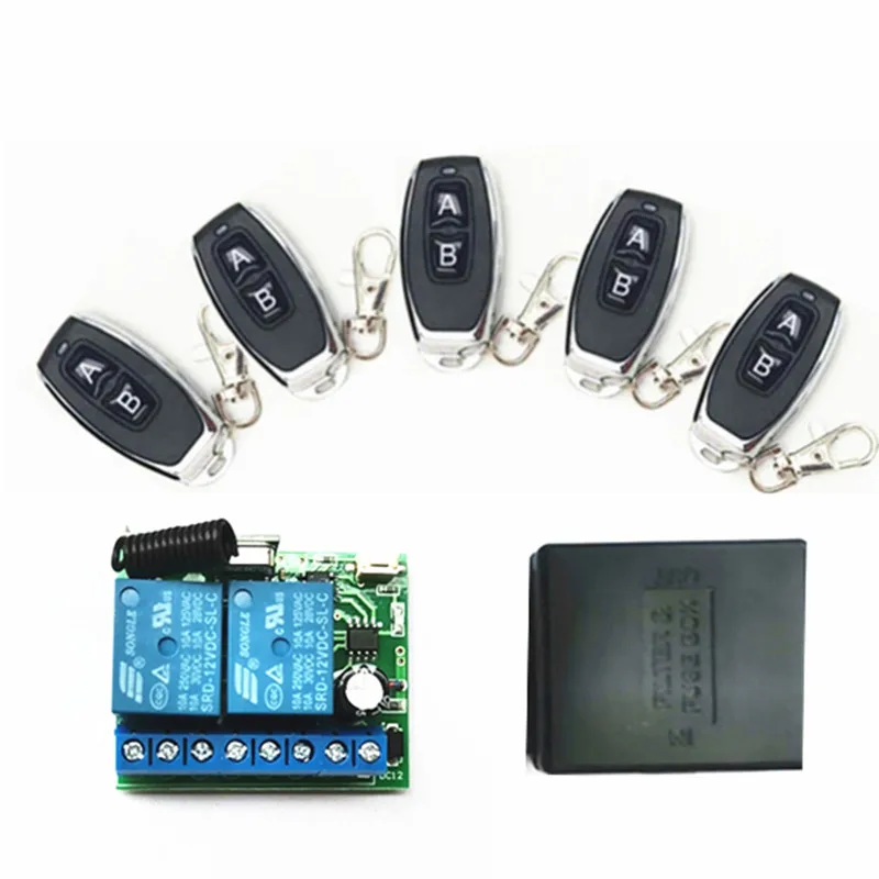 

433 MHz DC 12V 2CH relay receiver module for garage doors, lamps, motors, curtains, etc. Electrical equipment and universal wire