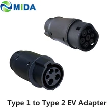 DUOSIDA EVSE адаптер 32Amp SAE J1772 разъем EV зарядное устройство тип 1 к Тип 2 EV адаптер Электрические транспортные средства зарядки автомобиля J1772 разъем