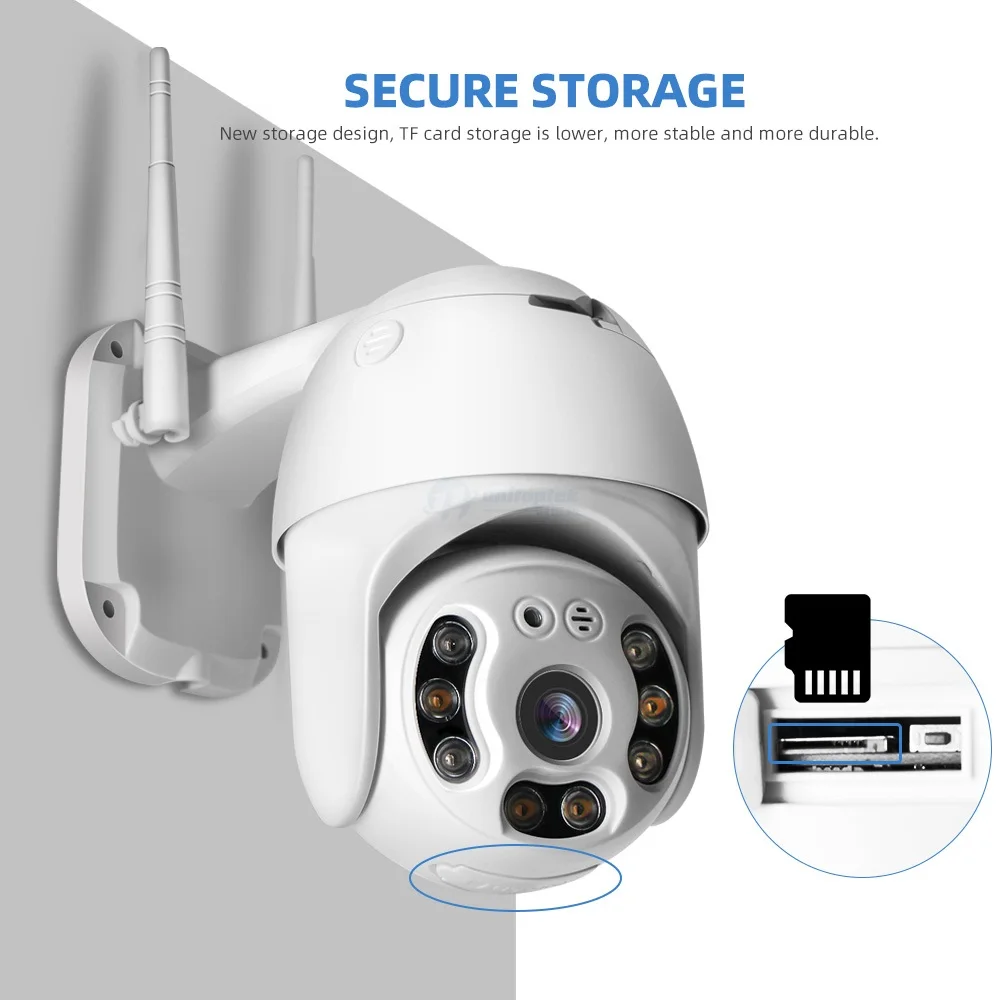 HD 1080P Wifi PTZ IP Camera Outdoor Full Color Night Vision IR 30m Wireless Home Security Camera Humanoid Detection P2P iCSee
