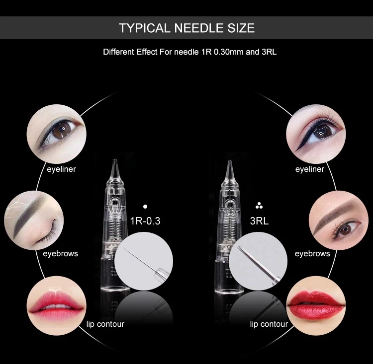 10 шт. одноразовые иглы для татуажа бровей 1R 2R 3R 5R|tattoo needles cartridges|needle cartridgetattoo |