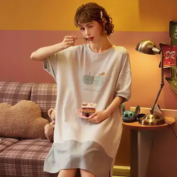

Short sleeve cotton home clothes in spring and summer can wear sweet and lovely nightdresses
