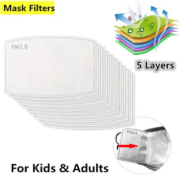 

mask filter 5 Layer Face Mask Filters Pads pm25 for Cotton Fabric Mask Adult Children carbon filter anti dust mouth mask insert