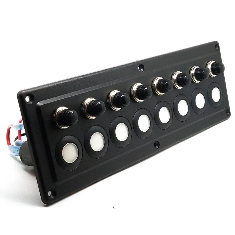 

ABS Материал 8gang 12V 10A автоматический выключатель 45A морской сенсорный Экран Панель синий светодиодный светильник переключатель Панель