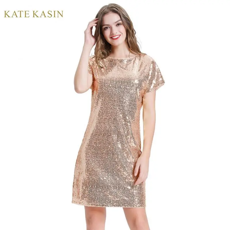 kate kasin rose gold dress