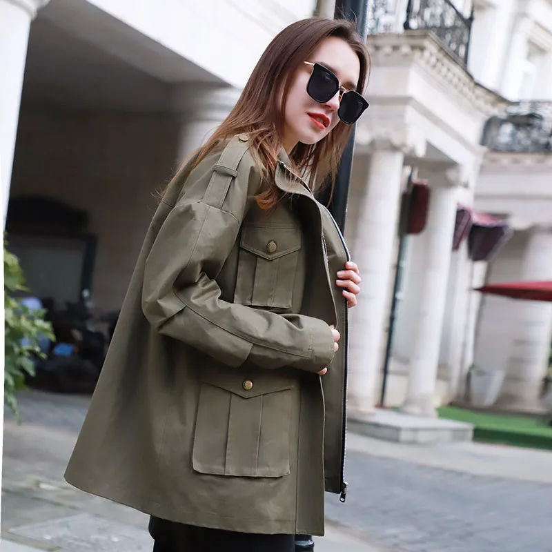 

WOMEN'S Jacket/Baseball Uniform Pure Cotton Workwear Casual Workwear Coat Women's 2019 New Style Spring Women Jacket