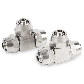 

Twist Fit 4/6/8/10/12/14/16mm OD SMC Lock Female Brass T Type Pneumatic 3-Way Push In Connector Quick Release Air Fitting