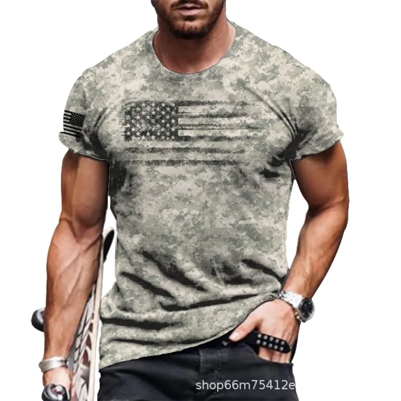 Men'S T-Shirt Simple Casual Street Gray Flag Letter Harajuku 3d Printing Soft Breathable Summer Sports Oversized Top 4x | Мужская
