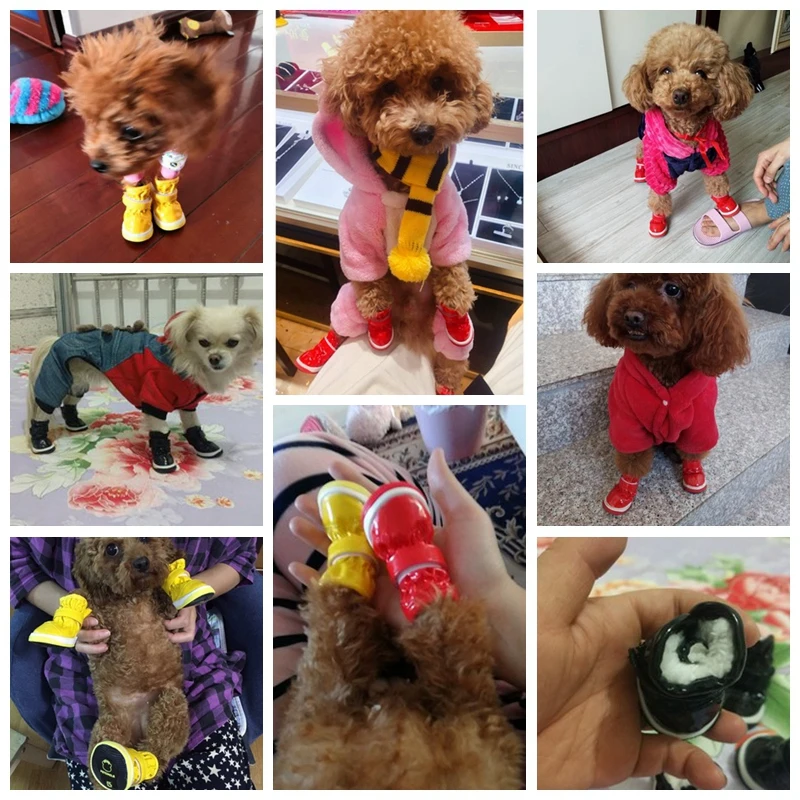 Водонепроницаемые ботинки для снега обувь домашних животных собак зимняя теплая