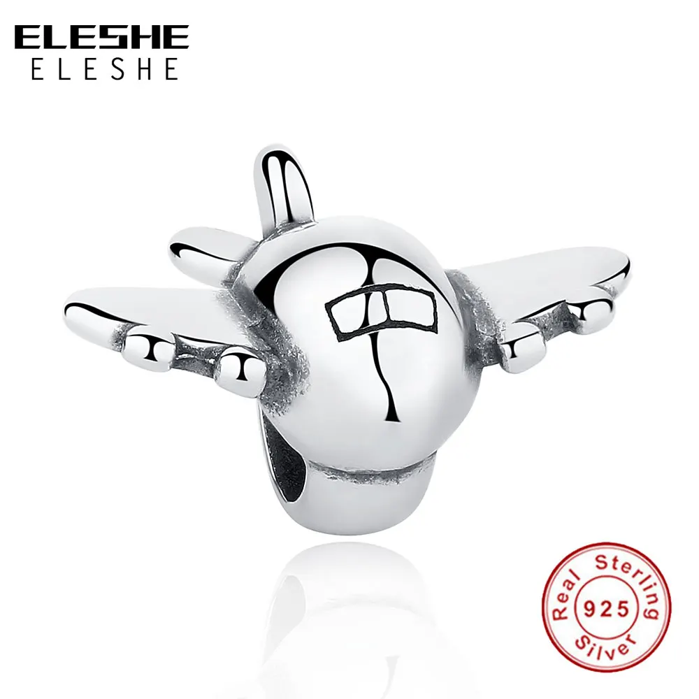 

Fashion Silver Charm 925 Sterling Silver Lovely Airplane Beads fit Bracelets & Bangles DIY Jewelry Making