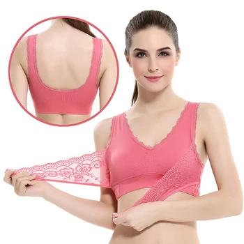 

Women Sports Bra Sexy Lace Brathable Sports Top Push Up Female Gym Fitness Sports Underwear Running Yoga Shockproof Vest