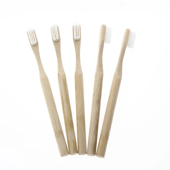 

5Pcs/Set Round Handle Oral Care Tools Soft Bristle Adult Women Men Natural Bamboo Toothbrush Kit With Recycled Box
