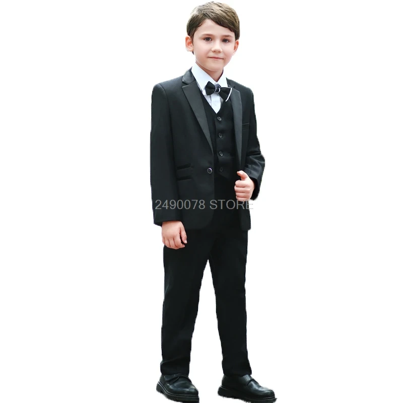 

Boys 007 Suits for Weddings Flower Boys Performance Suit For Kids Birthday Party Suits Jacket +Vest+ Pants 3Pcs Clothing Set