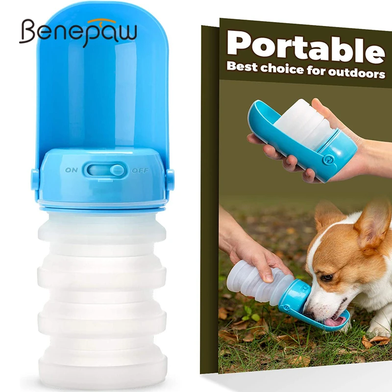 

Складная портативная бутылка для воды Benepaw для собак, пищевой силикон, легкий герметичный дозатор питьевой воды для домашних животных, 300 мл/10,1 унции